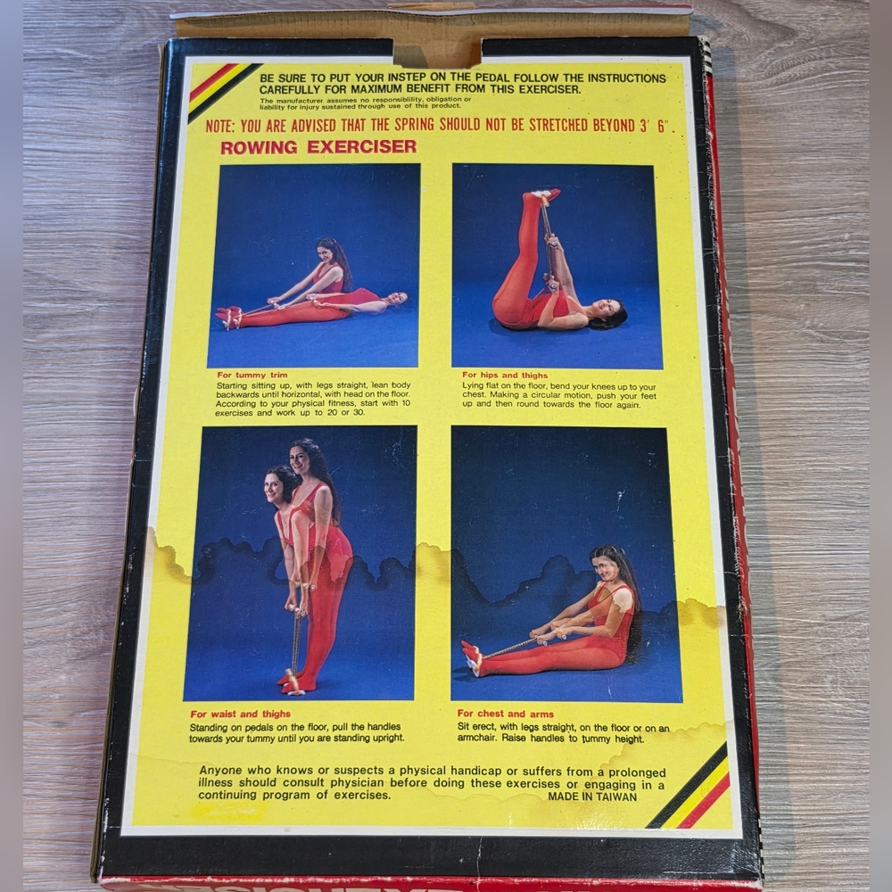 Vintage 80's Rowing Exerciser New In Box - Picture 3 of 15